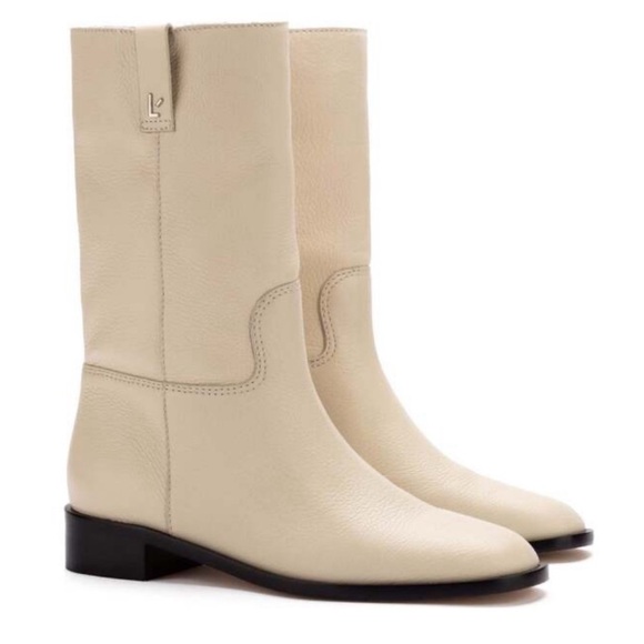 Larroude Shoes - Larroude Barb Ivory Mid Calf Boots 7.5